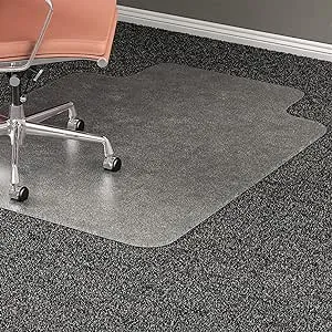 Lorell Wide Lip Medium Pile Chairmat Chair Mat, Clear