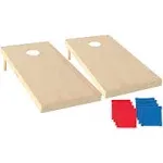 Triumph Sports 2x4 and 2x3 Solid Wood Premium Cornhole Sets - Birch Veneer Plywood - Solid Wood Rear Legs - Interior Bag Storage - 8 Bags Included