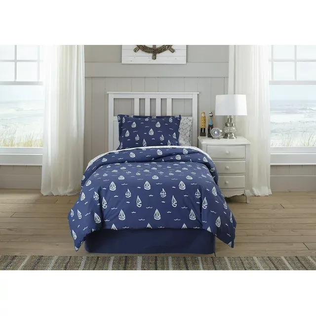 Lullaby Bedding  Away at Sea Printed 4-piece Comforter Set Twin 3 Piece