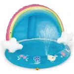 Baby Pool, Rainbow Splash Pool with Canopy, Spray Pool of 40 Inches, Water Sp...