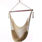 Sunnydaze Decor Hanging Caribbean Hammock Chair, Tan, XL