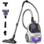  Upgraded Canister Vacuum Cleaner, 1200W Bagless Vacuum Cleaner, 3.7Qt Silver