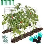 Cucumber Trellis for Raised Bed - 35" x 55" Garden Trellis for Climbing Plants Outdoor - A Frame Trellis for Climbing Vegetables with Plant Support Clips and Gloves