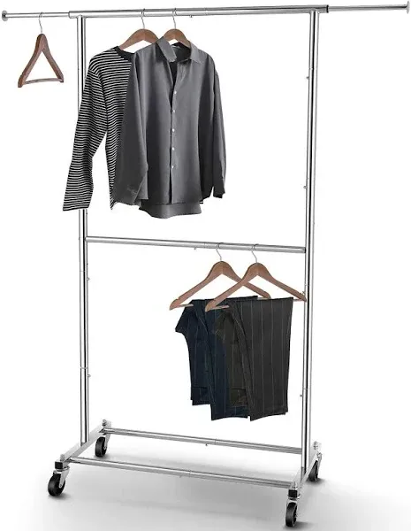 Simple Trending Double Rod Clothing Garment Rack