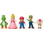 Super Mario And Friends Multi Pack Jakks 5 Figures NEW Luigi Peach Yoshi Toad