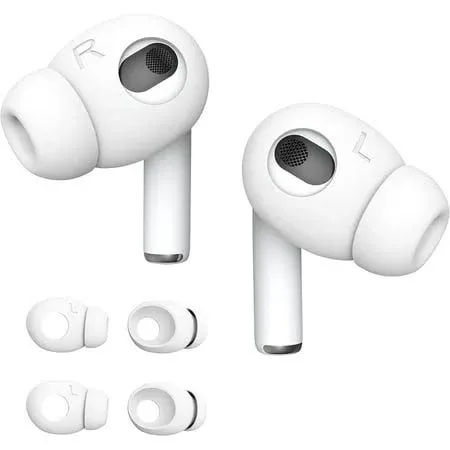 DamonLight 2 Pairs AirPods 3 Ear Tips Grip Silicone Earbuds Cover [Added Storage Pouch][US Patent Registered] Compatible with Apple AirPods 3rd Generation (White)