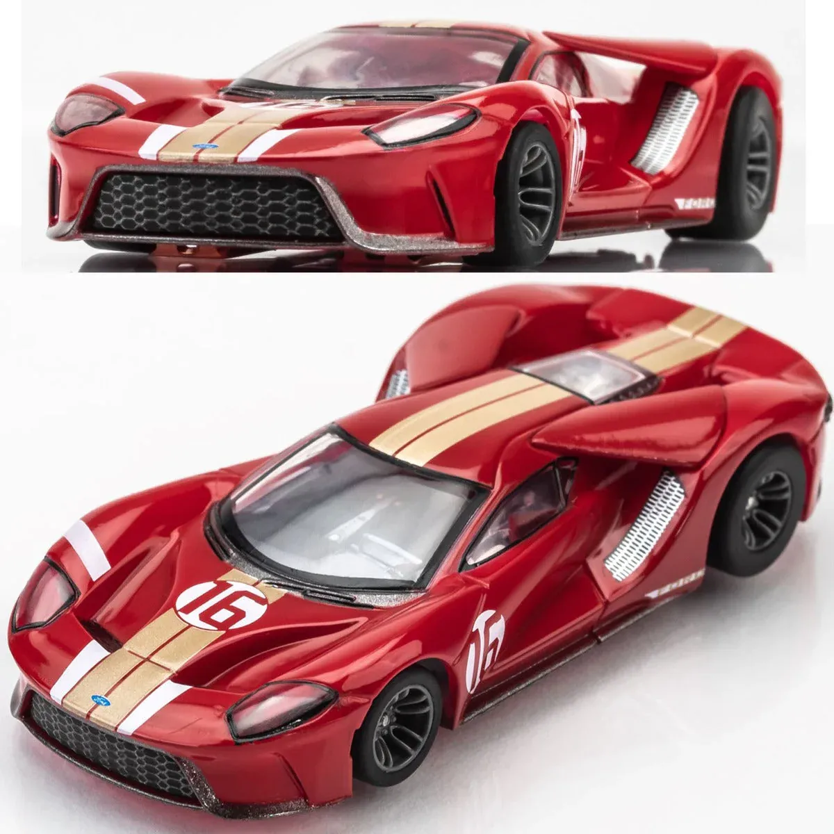 AFX 22067 Ford GT Heritage #16 Red Mega G+ MG+ HO scale slot Car MegaG Plus