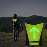 fixinus LED Turn Signal Safety Vest with Direction Indicator USB Charging & Adjustable Bike Pack Accessory Guiding Light for Night Running Walking Cyc