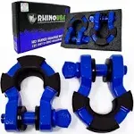 Rhino USA 8 Ton Super Shackles w/ Isolators Blue