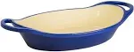 Lodge Cast Iron 2 Quart Enameled Oval Casserole Indigo Free Shipping.Disco<wbr/>unt