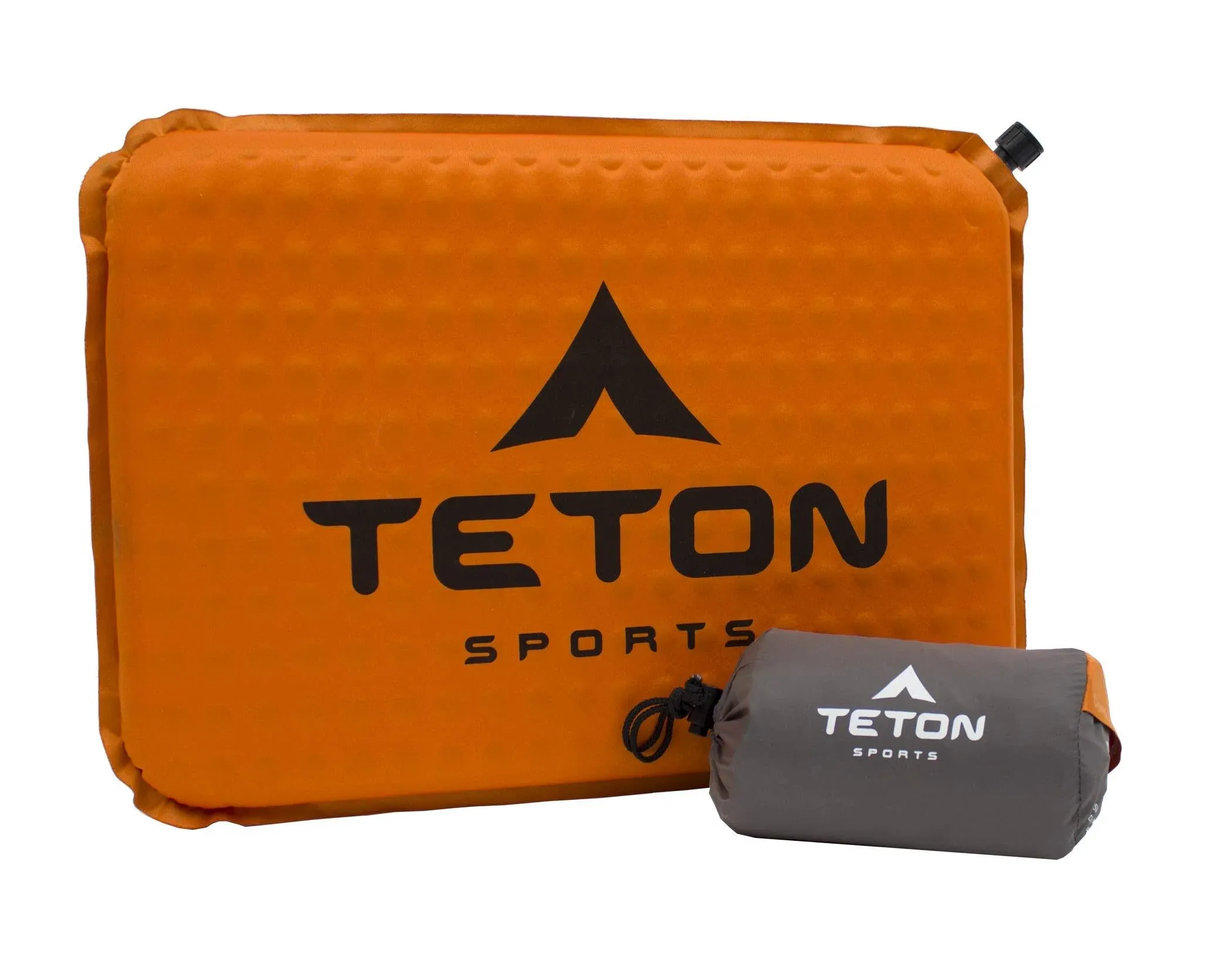 Teton Sports Camping Seat Cushion; Stadium seat; Office Chair; Car Pad; Inflatable , Orange, 17 x 12 x 1.5 inch