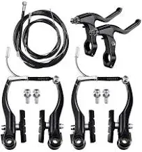 MTB Bike V Brake Caliper Set BMX Cruiser Linear Pull Braking With Pads Levers