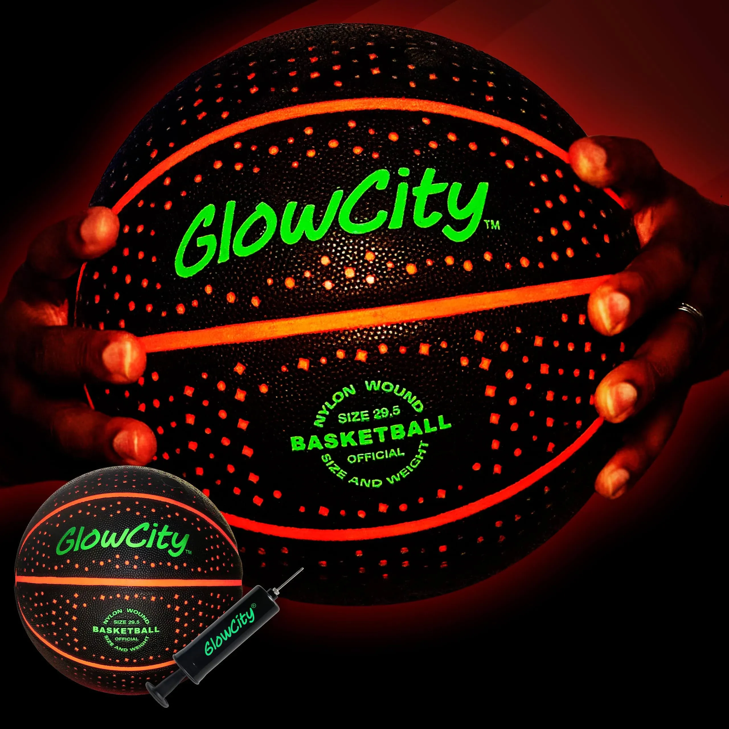  Glow in The Dark Basketball for Teen Premium Synthetic Leather (Pump Included)