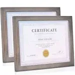 Emfogo Picture Frames 8.5 x 11 Certificate Frames Diploma Frame with Stand Rustic Wood Document Frames with High Definition Glass for Wall or Tabletop