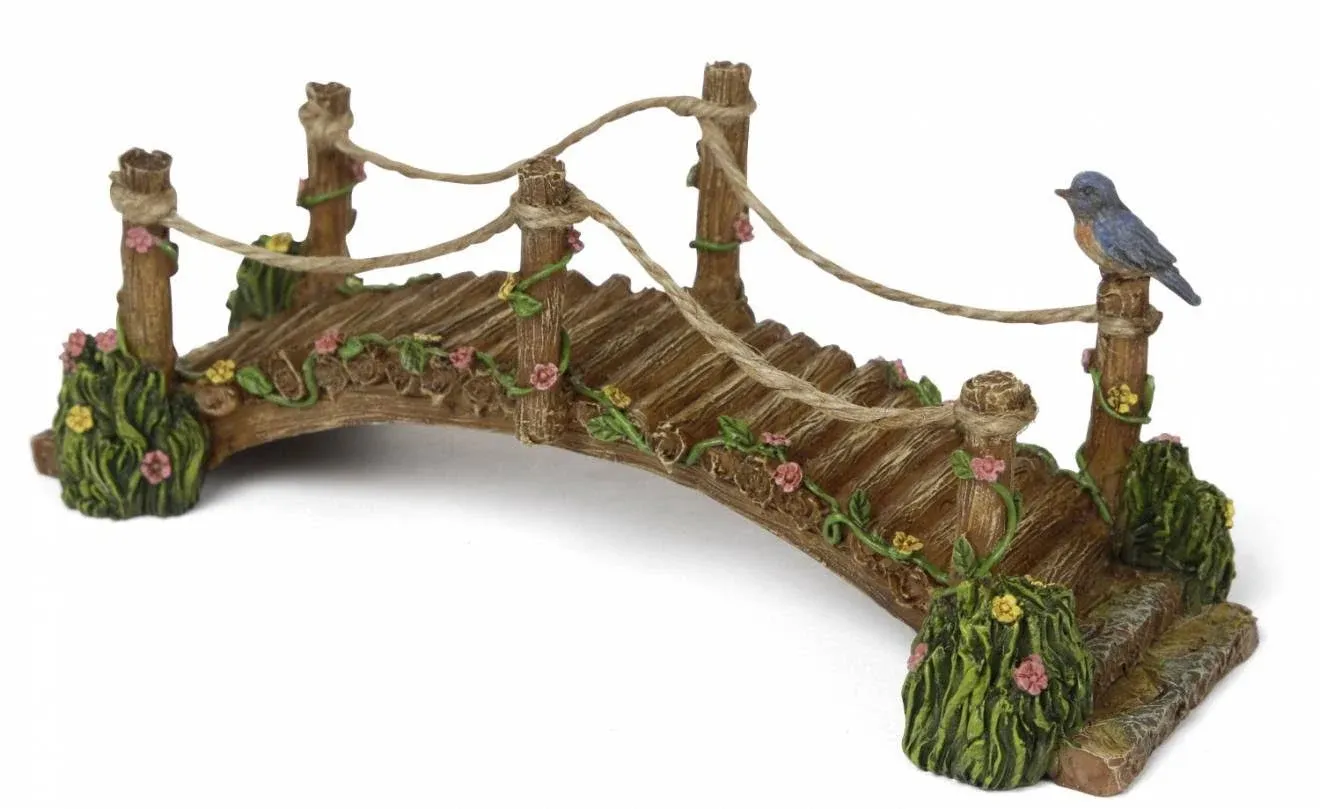 Marshall Home & Garden Fairy Garden Woodland Knoll Collection, Blue Bird Bridge