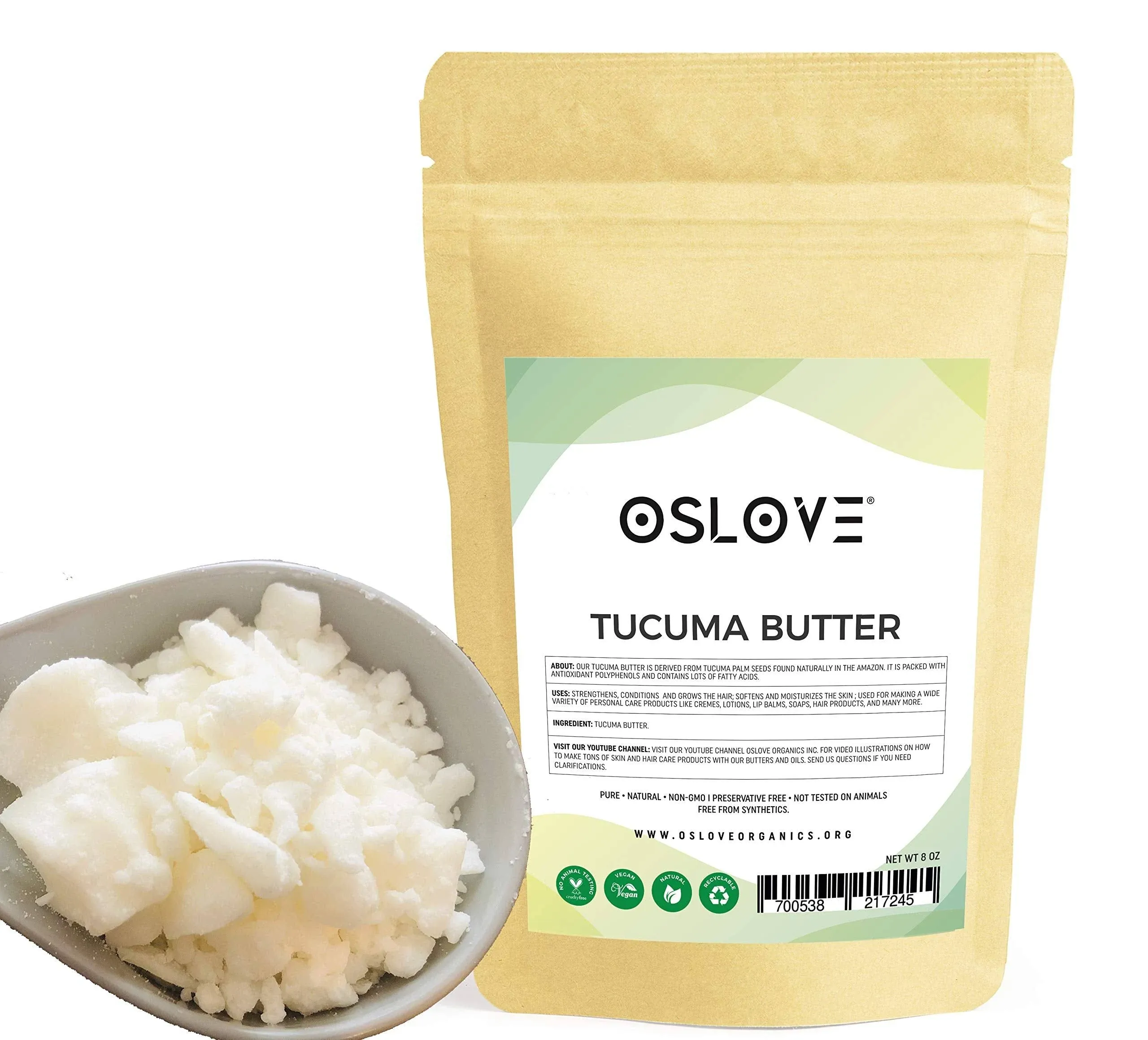 Oslove Organics 100% Pure Tucuma Butter 8oz