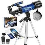 Emarth Telescope, 70mm/360mm Astronomical Refracter Telescope with Tripod & Finder Scope, Portable Telescope for Kids Beginners