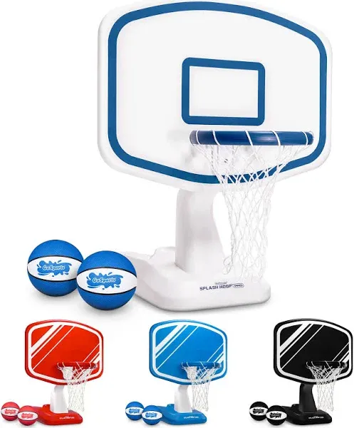 GoSports Splash Hoop Pro Poolside Basketball Game | Includes Hoop, 2 Balls and Pump, Blue