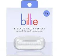 Billie Womens Razor Refill Blades 5-Blade Cartridges - 4 Count