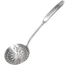 Skimmer Slotted Spoon, [Rustproof, Integral Forming, Durable] Newness 304 Stainless Steel Slotted Spoon with Vacuum Ergonomic Handle, Comfortable Grip Design Strainer Ladle for Kitchen, 14.96 Inches