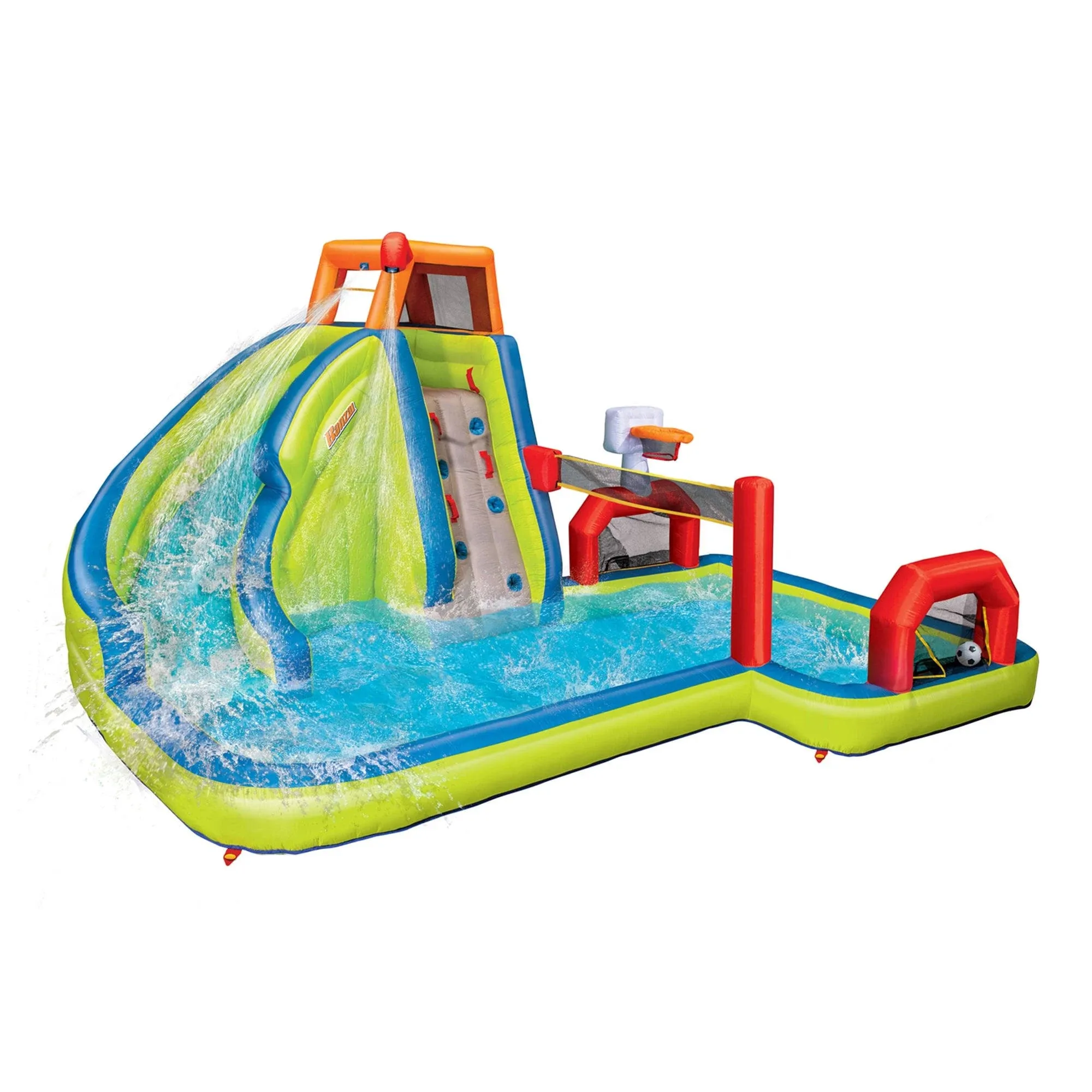 Banzai Aqua Sports Kids Inflatable Outdoor Backyard Water Slide Splash Park