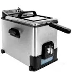 Kalorik - Pro 4.2 Quart Triple-Basket Deep Fryer with Oil Filtration - Stainless Steel