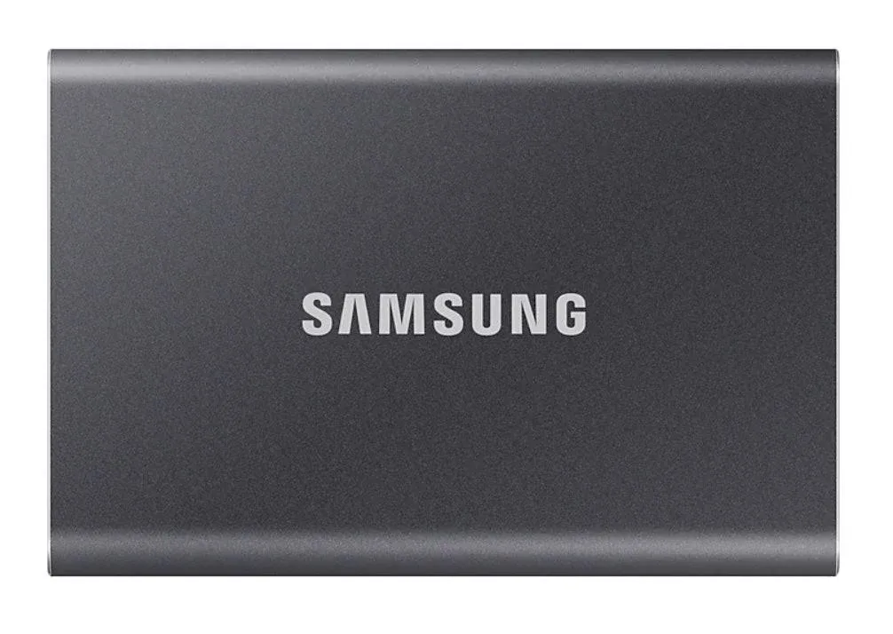 SAMSUNG T7 tragbare SSD, 4 TB externes Solid-State-Laufwerk, Geschwindigkeiten bis zu 1.050 MB/s, USB 3.2 Gen 2, zuverlässiger Speicher für Gaming, Studenten, Profis, MU-PC4T0T/AM, Grau