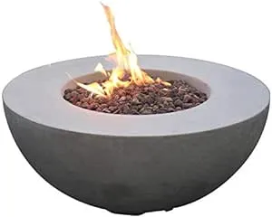 Lakeview Outdoor Designs Bellawood 34 Inch Round Concrete Propane Fire Pit Table