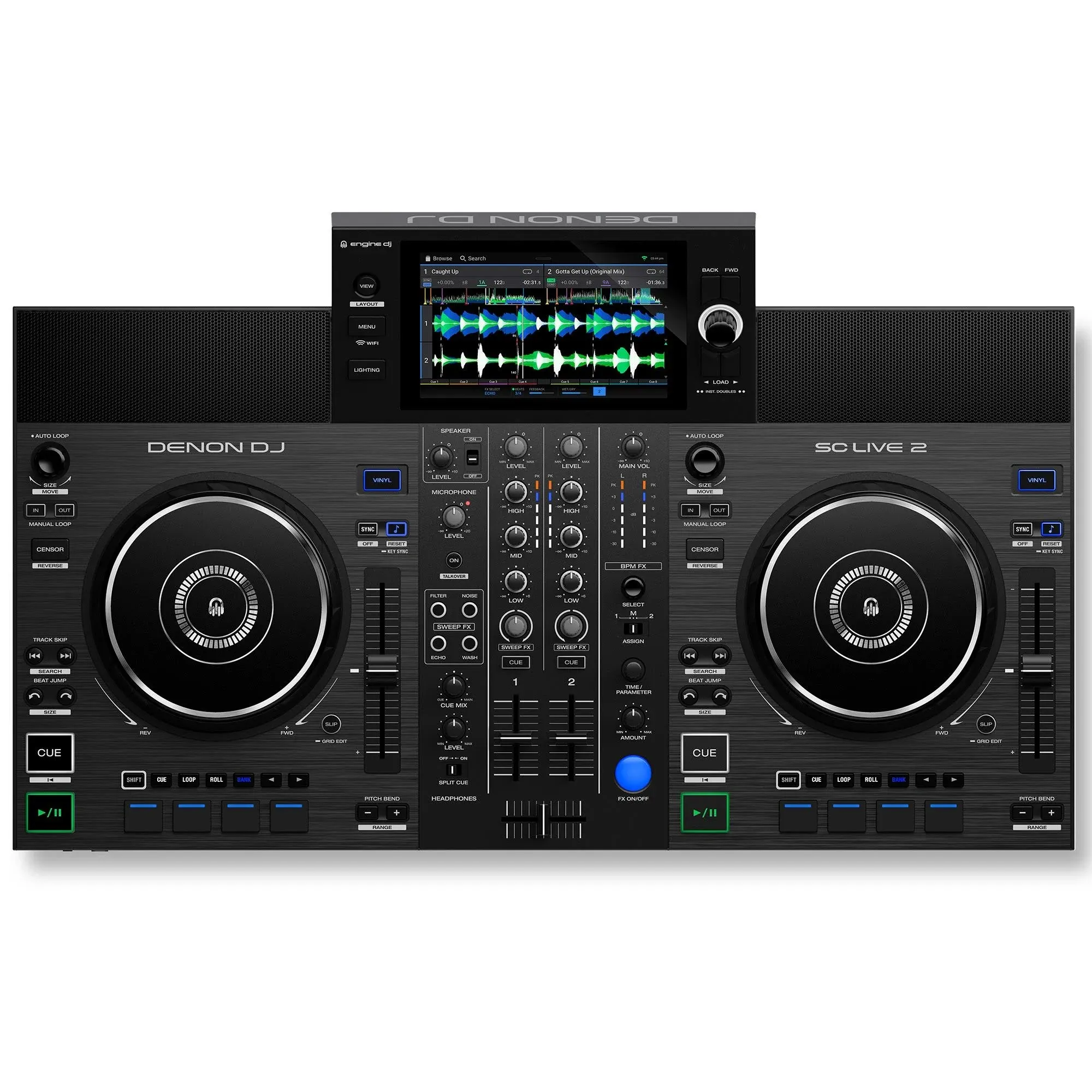 Denon DJ SC LIVE 2 - Standalone DJ Controller, 2-Channel Mixer, Amazon Music Unlimited Streaming, Wi-Fi, Speakers, Serato DJ & Virtual DJ Compatible