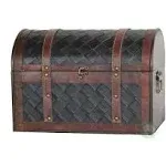 Wooden Leather Treasure Chest