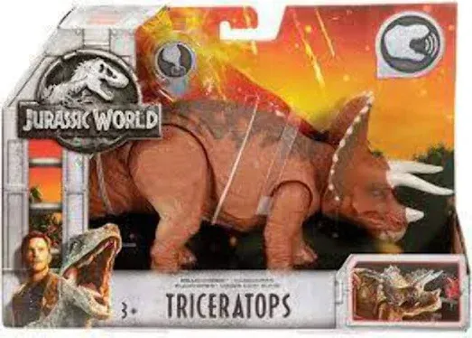 Jurassic World Roarivores Triceratops 12" Figure Dinosaur w Sounds 2017 Read