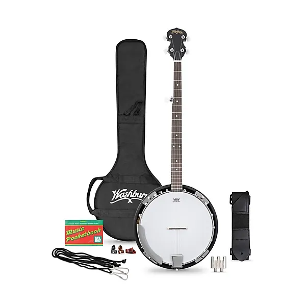 Washburn B8K-A Americana 5-String Resonator Banjo Pack