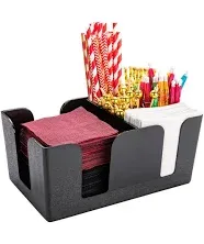 Bar Lux 9.5 X 5.8 X 4.2 Inch Bar Caddy 1 Pebbled Napkin Holder - 6 Compartments 