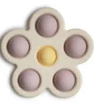 mushie Flower Press Toy (Rose/Blush/Shifting Sand)