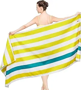 Sun Cube Microfiber Beach Towel, Quick Dry Sand Free Beach Towel, Lightweight, Compact for Travel Swim Sports Camping, Packable Sand Resistant Towel