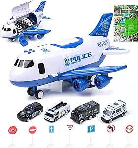 TOYTHRILL Interactive Airplane Toy with Toy Cars for Boys &amp; Girls Age 3+