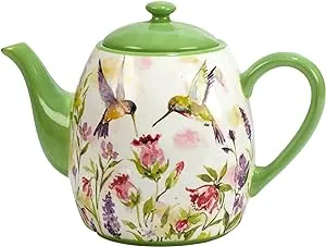 Certified International Hummingbirds Teapot, 40 oz, Multicolor