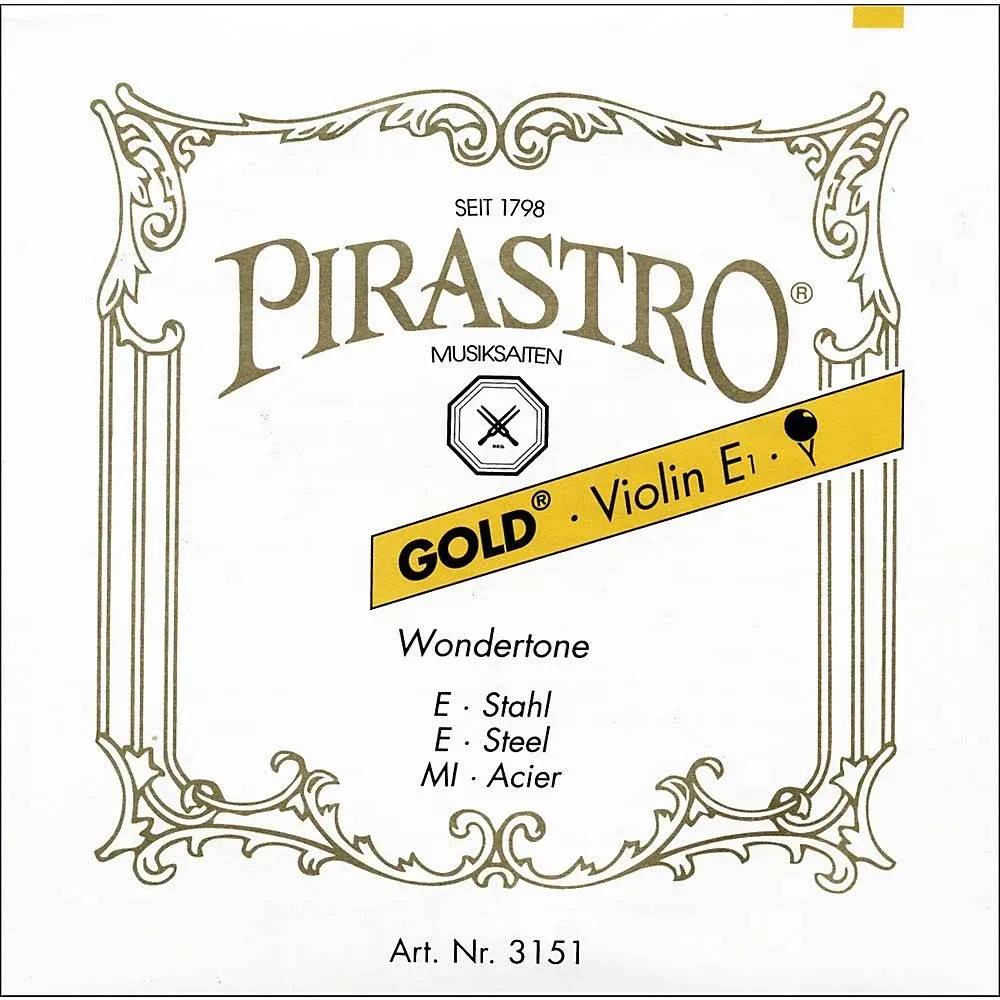 Pirastro Gold Label 4/4 Violin E String - Medium - Steel - Ball End