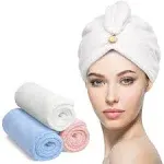 YFONG Microfiber Hair Towel 3 Pack Super Absorbent Hair Towel Wrap for Curly Hair