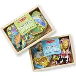  Wooden Magnets Set - Animals and Dinosaurs With 40 Wooden Magnets