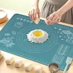 ULTRAKENO Silicone Pastry Mat Extra Thick Non-Stick Baking Mat, 28" x 20" Rolling Dough with Measurements Non-Slip Silicone Mat, Kneading Mat, Counter