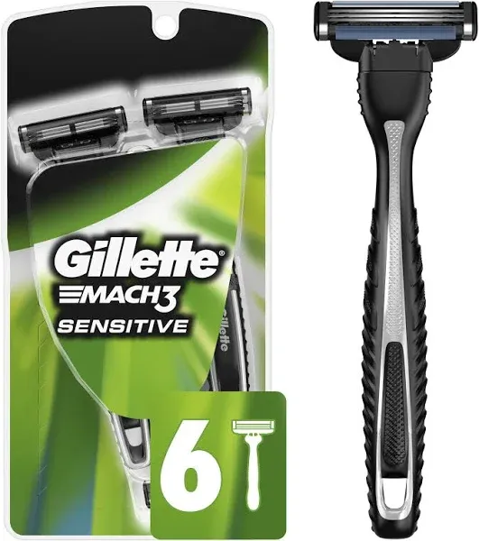 Gillette Mach 3 Sensitive Men’s Disposable Razors (3 ct)