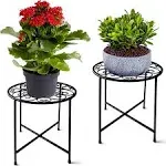 Metal Plant Stand, KABB 15'' Tall Flower Pot Stand Set of 2, Modern Ru