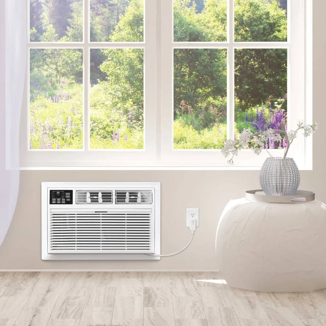 Whirlpool 12,000 BTU Through the Wall Air Conditioner, 115V, Cools up to 550 Sq. Ft for Living Room, Bedroom, Kitchen, Apartment, with Dehumidifier, Remote Control, Digital Display, 24H Timer, White