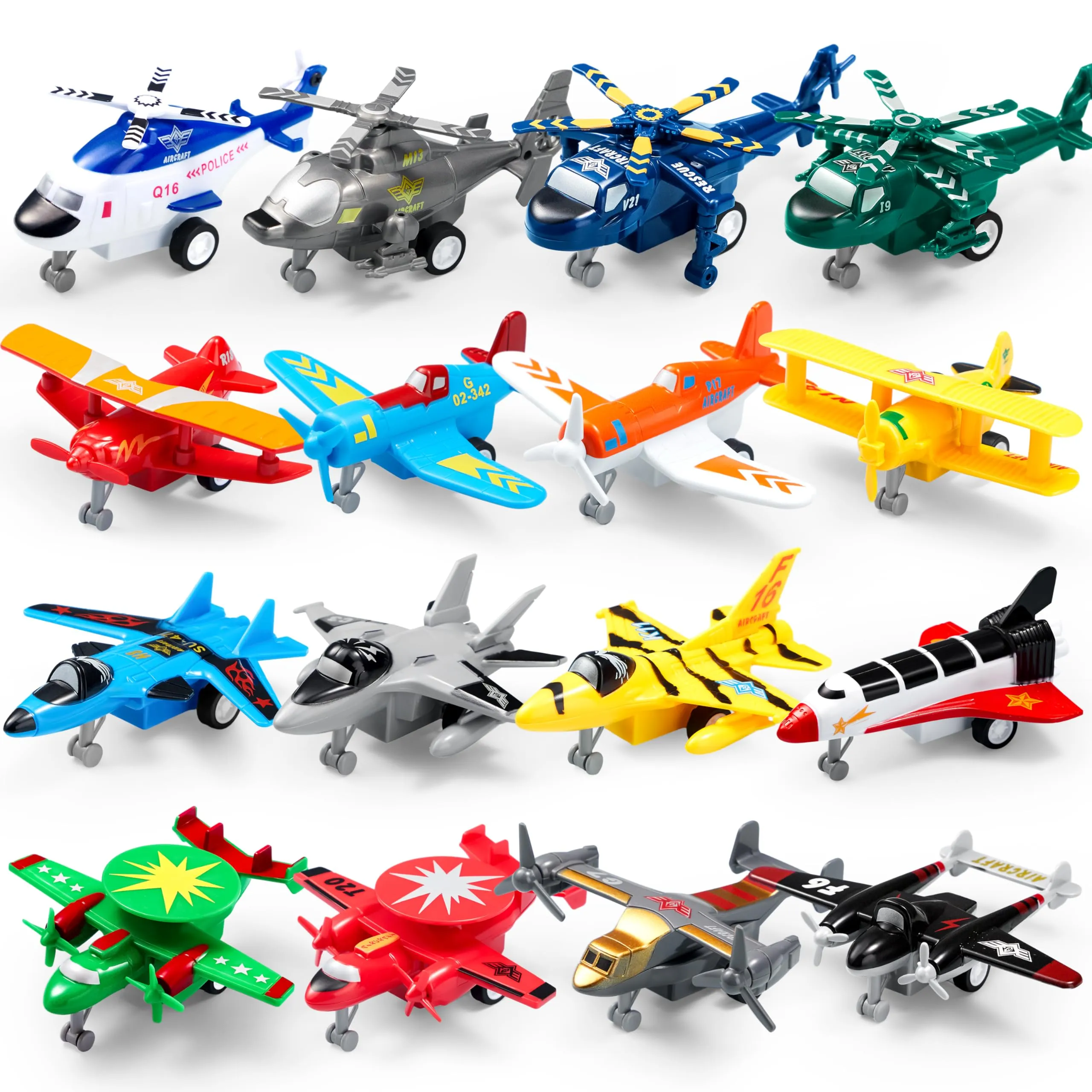 JOYIN 16 Pcs Pull Back Airplane Toys