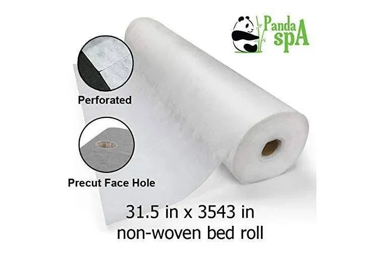 Latex-Free Bed Sheet Roll for Spa Treatments - Precut Face Hole and Perforated