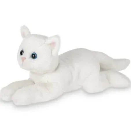 Bearington Lil Muffin Small Plush Stuffed Animal White Cat, Kitten 8 inch