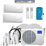 MRCOOL DIY Mini Split - 24,000 BTU 2 Zone Ductless Air Conditioner and Heat Pump with 16 ft. Install Kit