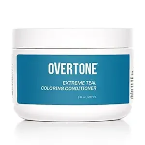 oVertone Haircare Color Depositing Conditioner - 8 oz Semi Permanent Hair Color with Shea Butter & Coconut Oil - Temporary Hair Color Dye - Vegan, Cruelty-Free - Extreme Teal