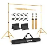 EMART Photo Video Studio 2m x 3M Adjustable Backdrop Stand Background Support System Kit with Carry Bag - Gold